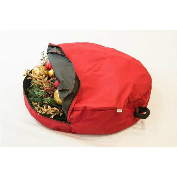 Santas Bags Treekeeper Wreath Storage Cover, 30 in, 30 in Capacity, Polyester, Red SB-10154